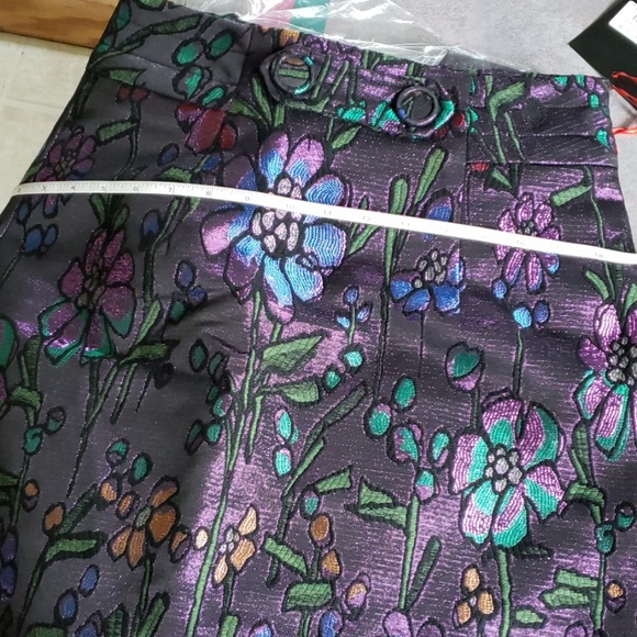 Cynthia Rowley Floral Jacquard A-Line Skirt - Picture 4 of 4